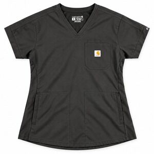 Carhartt Scrub Top V Neck Short Sleeve Black Women's Medium M